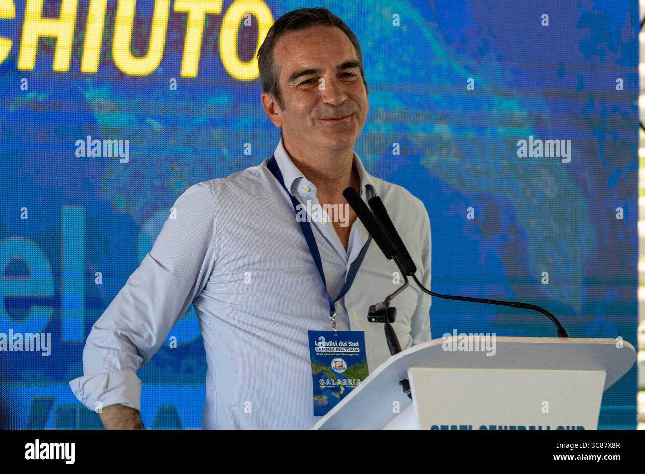 Reggio Calabria , Reggio Calabria, Italien, 01. August 2025, Occhiuto Roberto Präsident der Region Kalabrien während der Stati generali del Mezzogiorno p Stockfoto