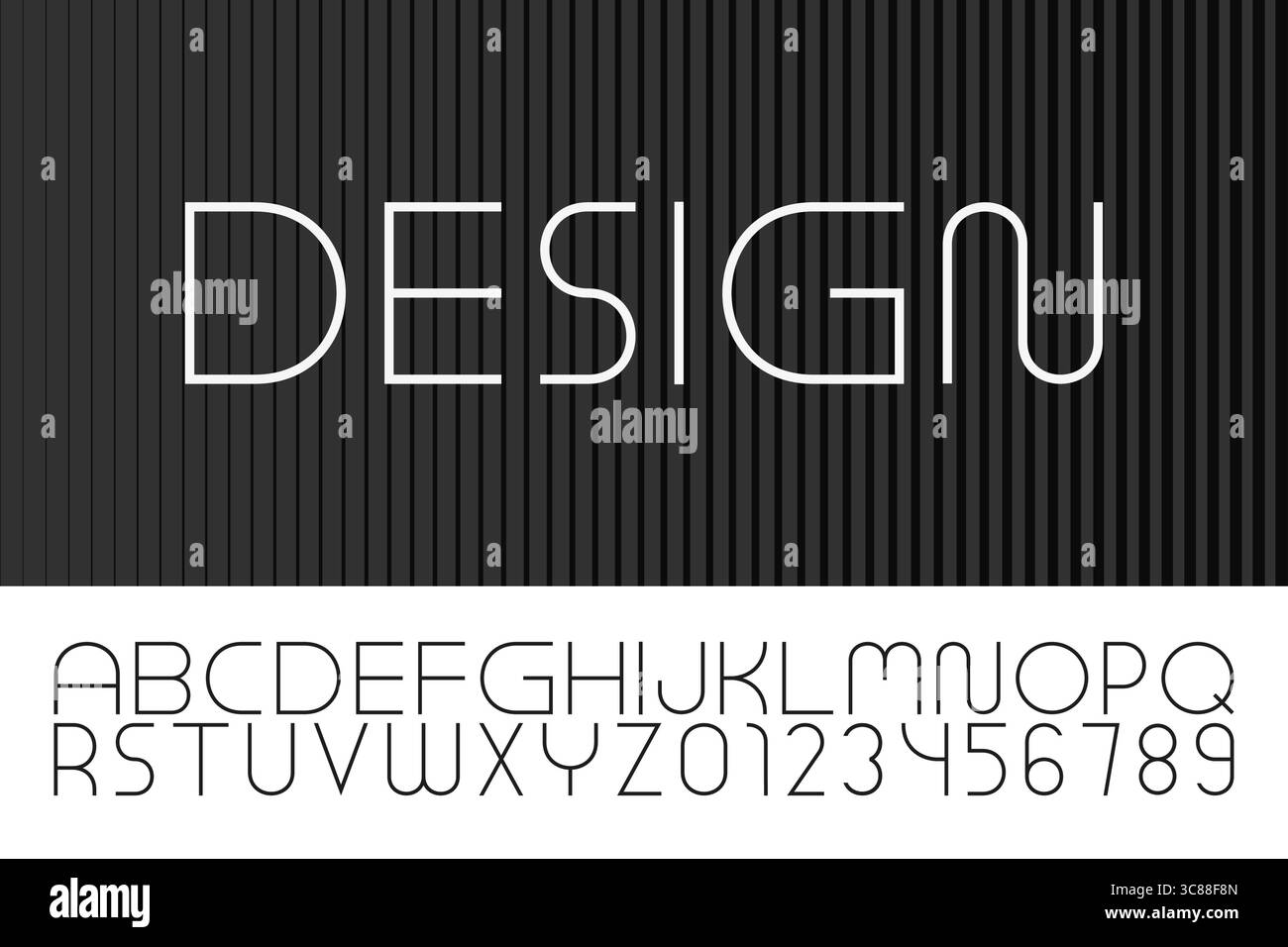 Minimalistische, stilvolle, moderne Schriftart. Futuristisches Vektor-Alphabet. Modernes, kreatives einzeiliges Design. Dünne lateinische Buchstaben Stock Vektor