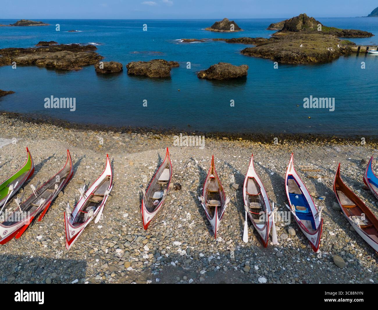 Tao Fischerboote, Orchid Island, Taiwan Stockfoto