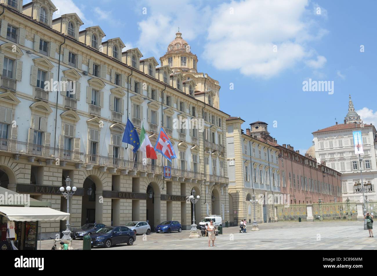 Gebäude in Turin, Italien in der Nähe der Piazza Castello Stockfoto