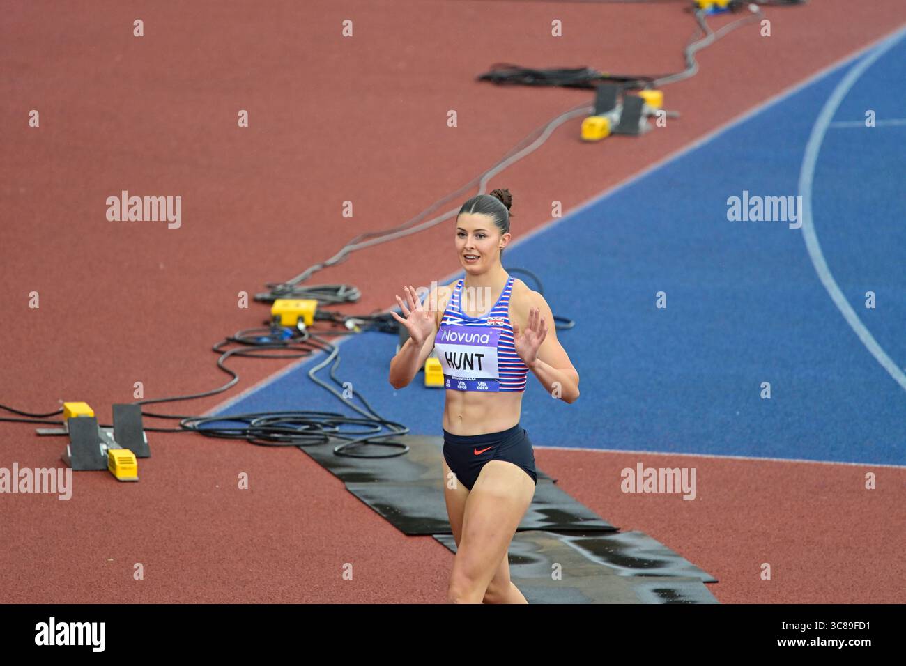 Birmingham. August 2025. Birmingham 3. August: AMY HUNT bei den Novuna UK Leichtathletik-Meisterschaften im Alexander Stadium, Birmingham Credit: PATRICK ANTHONISZ/Alamy Live News Stockfoto