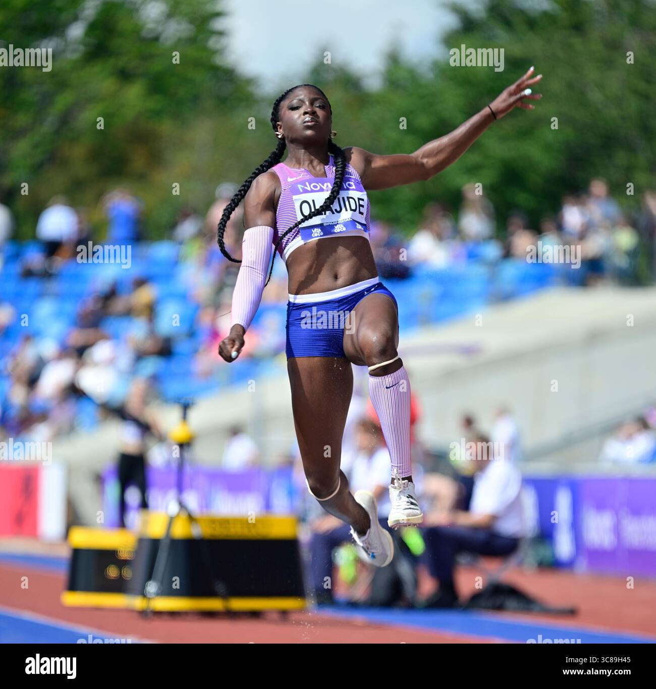 Birmingham. August 2025. Birmingham 3. August: OLAJIDE Funminiyi Team: Thurrock Harriers bei den Novuna UK Leichtathletics Championships im Alexander Stadium, Birmingham Credit: PATRICK ANTHONISZ/Alamy Live News Stockfoto
