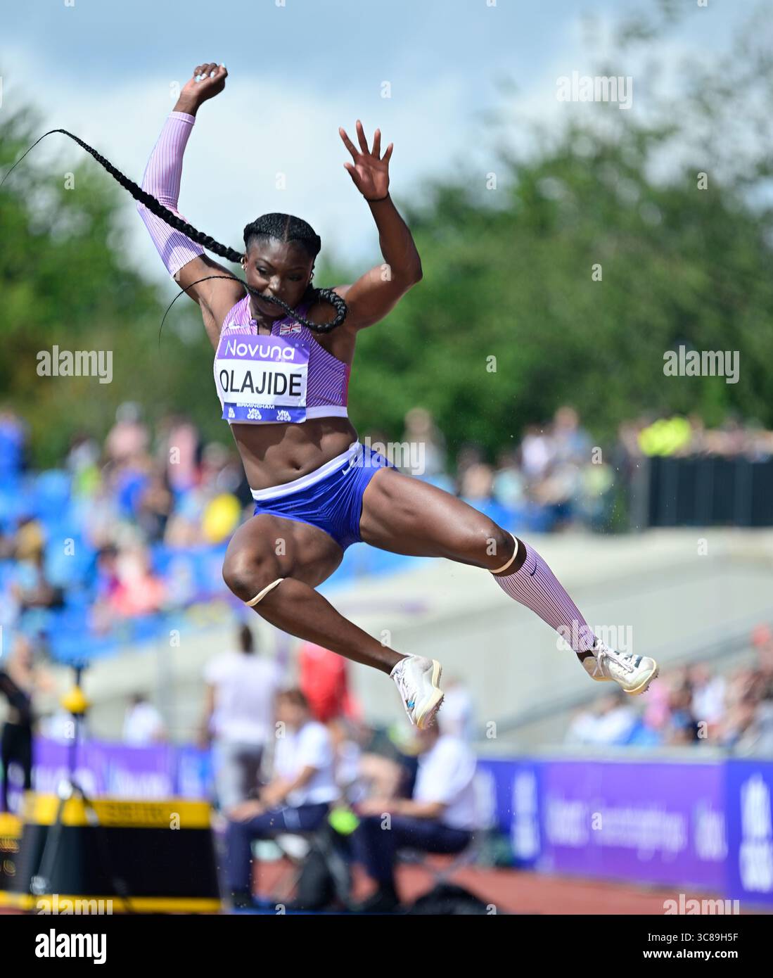 Birmingham. August 2025. Birmingham 3. August: OLAJIDE Funminiyi Team: Thurrock Harriers bei den Novuna UK Leichtathletics Championships im Alexander Stadium, Birmingham Credit: PATRICK ANTHONISZ/Alamy Live News Stockfoto