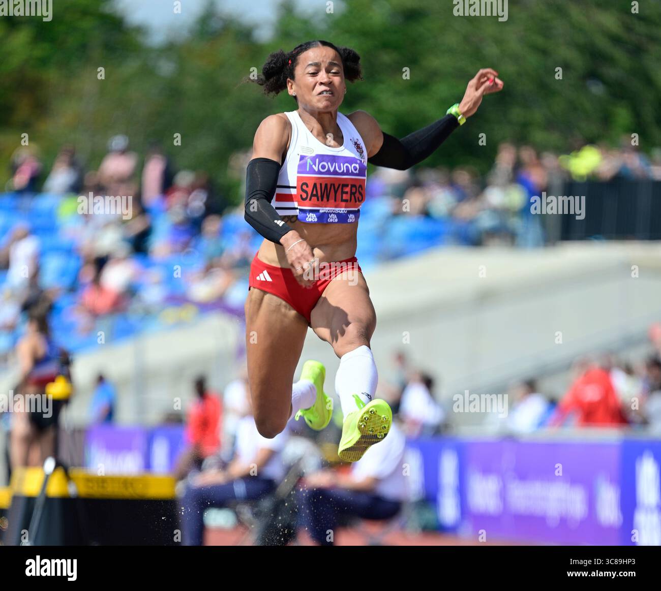 Birmingham. August 2025. Birmingham 3. August: SAWYERS Jazmin Team: City of Stoke AC bei der Novuna UK Leichtathletik Championships im Alexander Stadium, Birmingham Credit: PATRICK ANTHONISZ/Alamy Live News Stockfoto