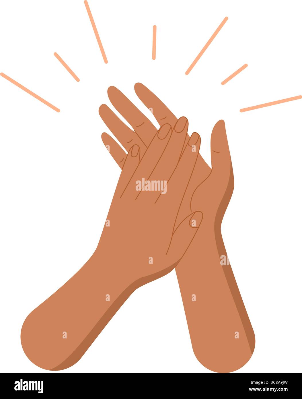 Symbol Für Flache Hand-Klatschgeste Stock Vektor