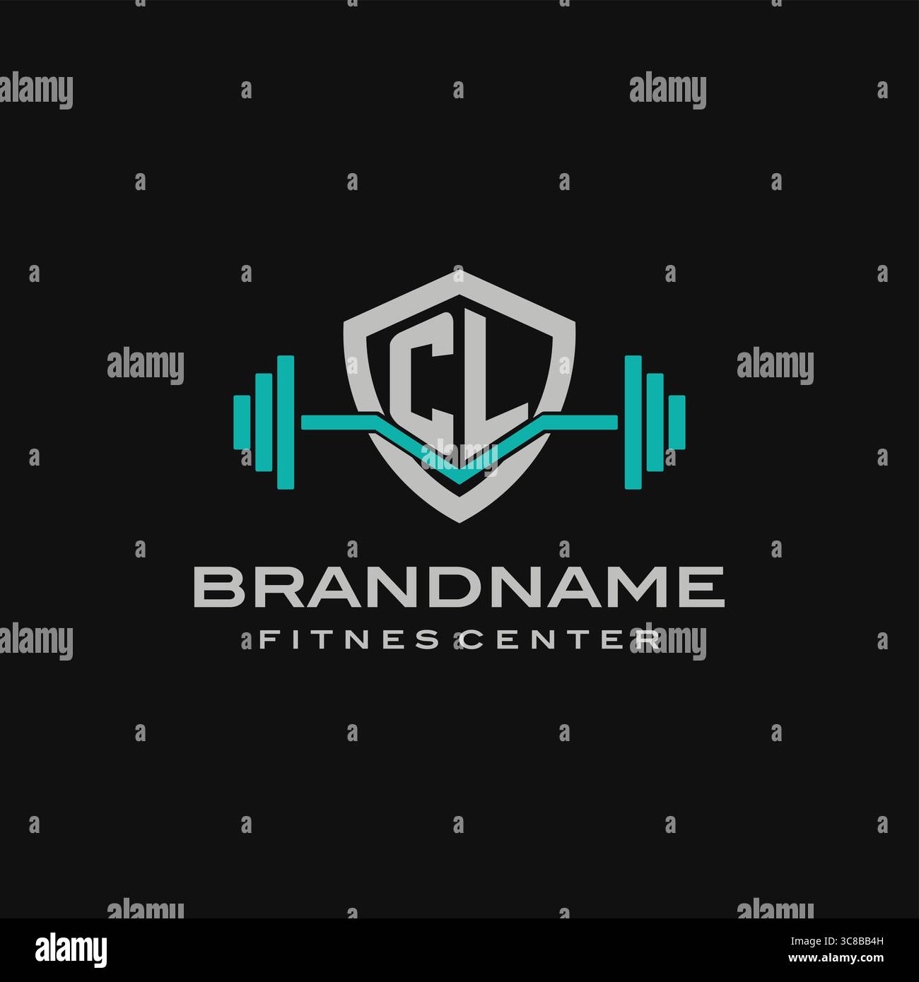 Creative Letter CL-Logo für Vektorgrafik im Fitnessstudio oder Fitness Stock Vektor