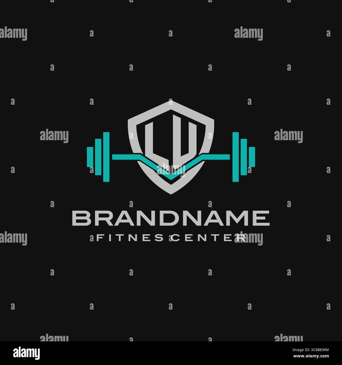 Creative Letter LU-Logo-Design für Fitnessstudio oder Fitness-Vektorgrafik Stock Vektor