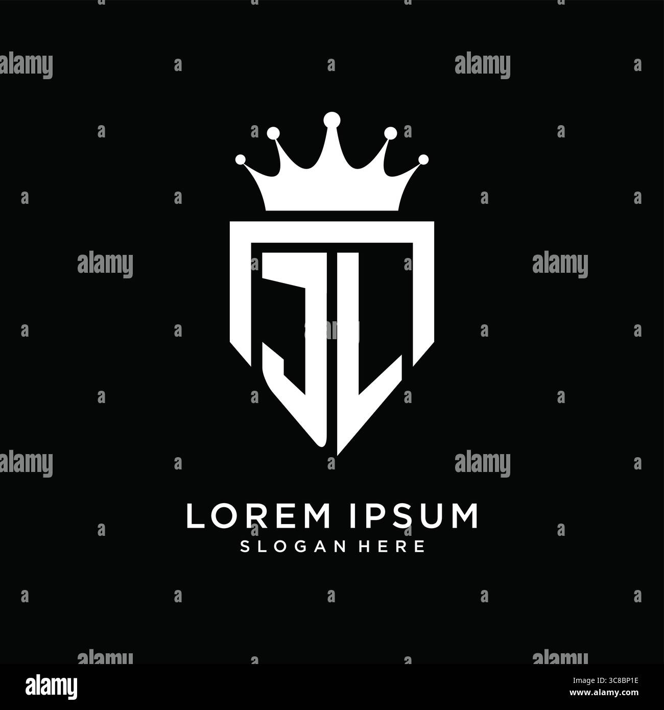 Letter JL Logo Monogramm Emblem Stil mit Kronenform Design Vorlage Vektor Grafik Vektor Grafik Vektor Grafik Stock Vektor