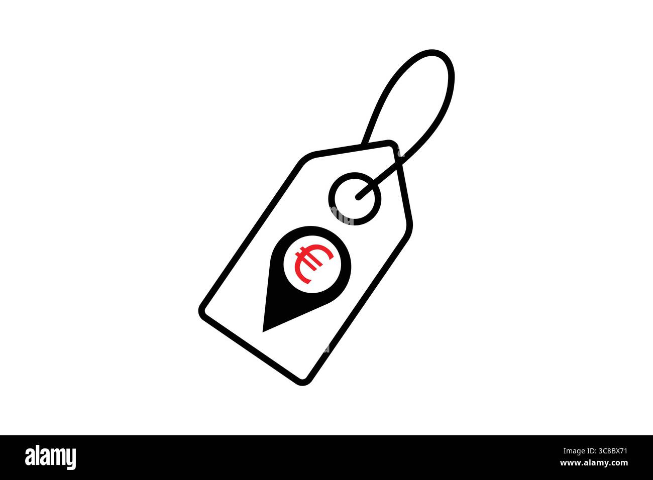 Euro-Preisschild-Symbol Für Standortbasierte Preisfindung. Stock Vektor
