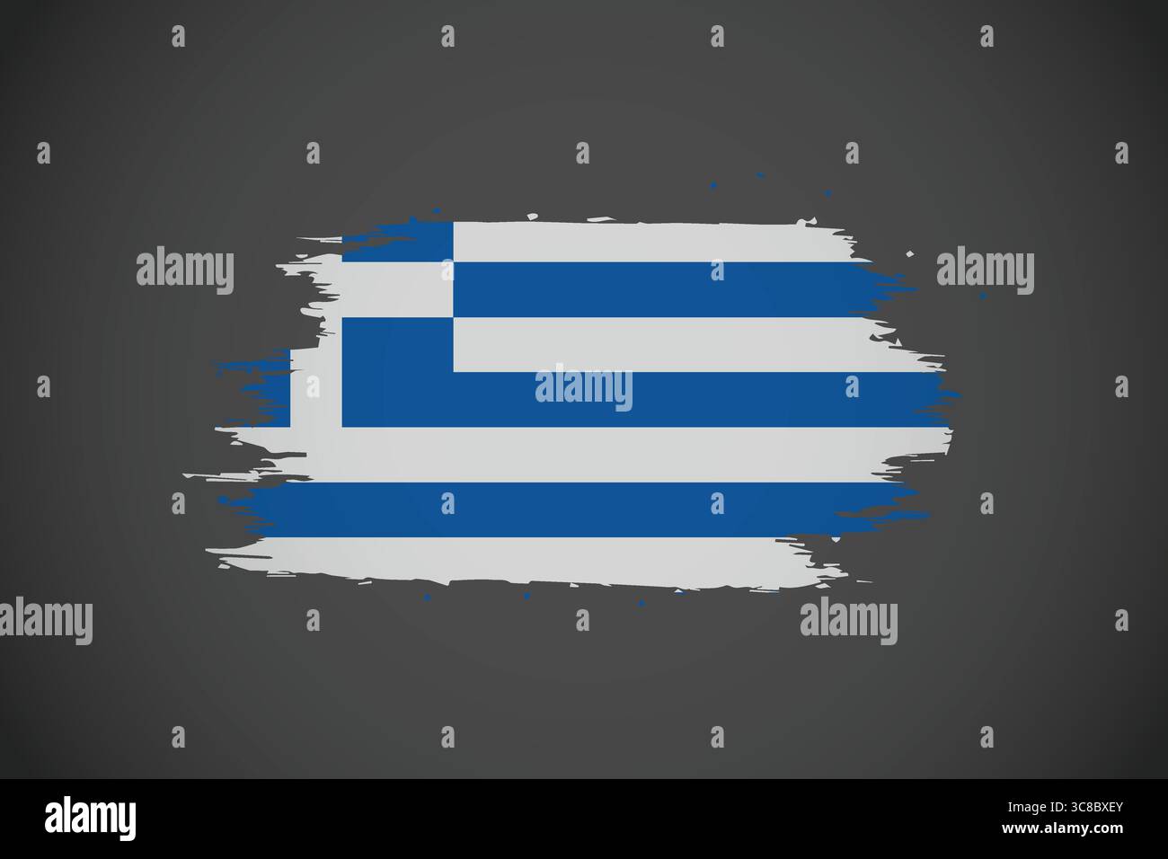 Griechische Flagge mit Pinselstrich für patriotische Aktien. Stock Vektor