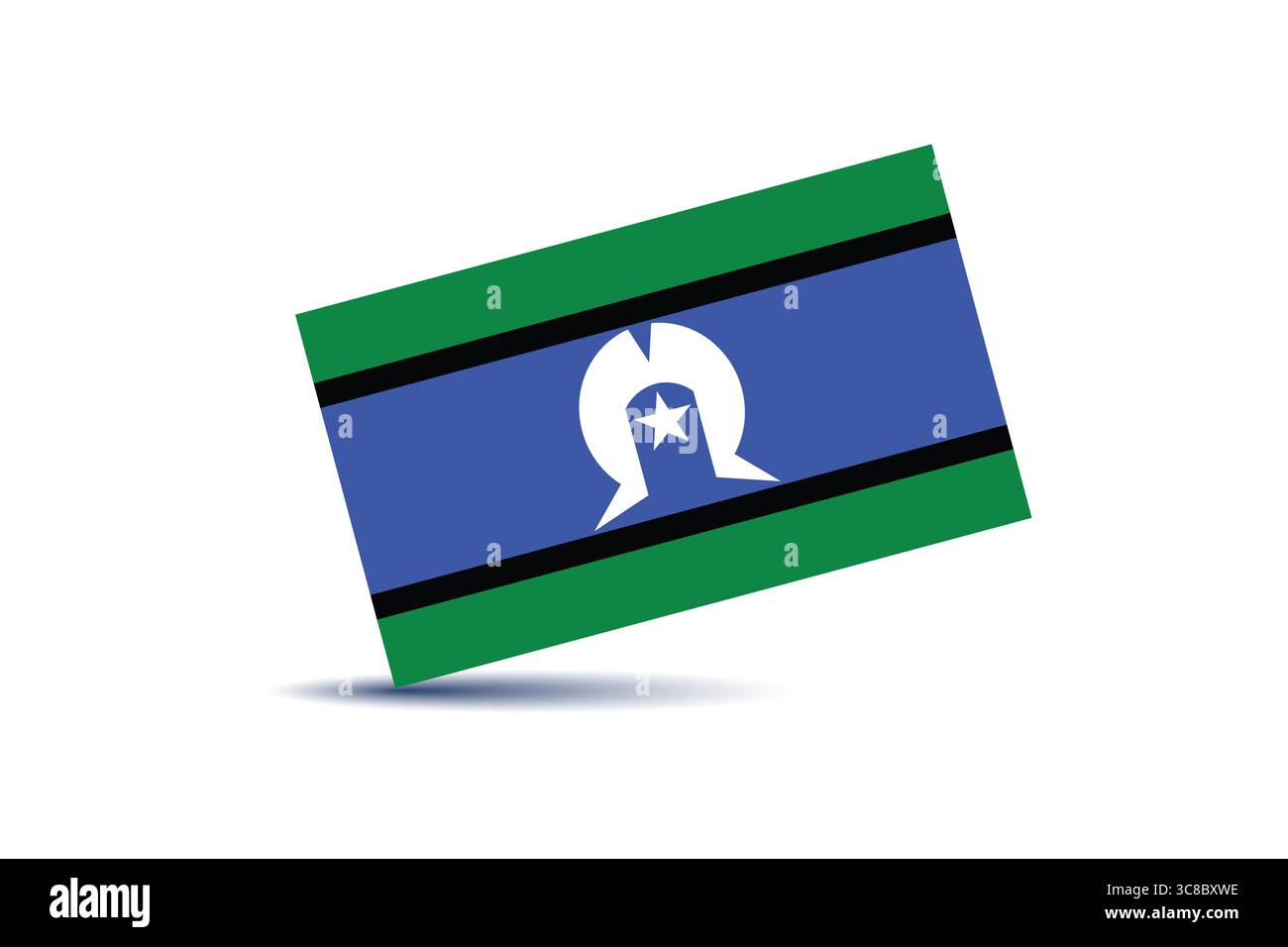 Australisches Torres Strait Islander Nationalsymbol. Die Flagge der australischen Torres ist ein Zeichen. Stock Vektor