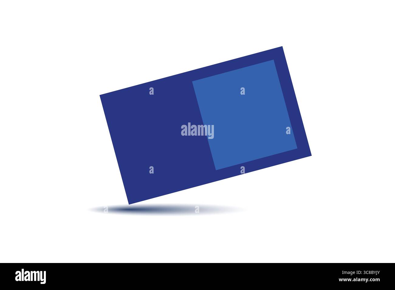 Moderne marineblaue rechteckige Grafik auf weißem Hintergrund. Stock Vektor