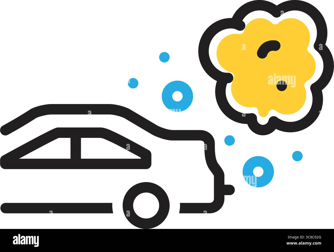 Symbol für Verschmutzung, Kohlenstoff Stock Vektor