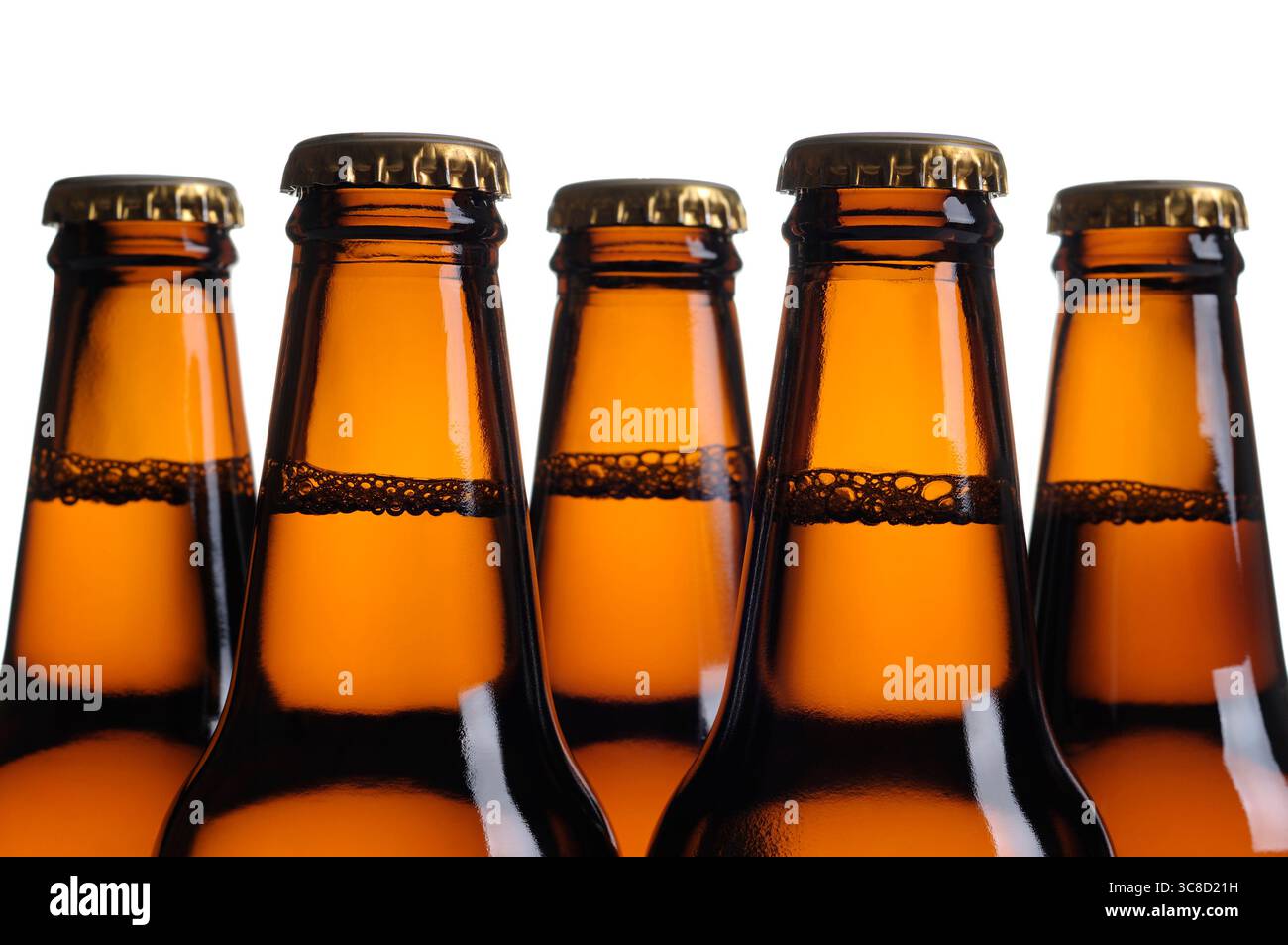 Bierflaschen, Nahaufnahme Stockfoto