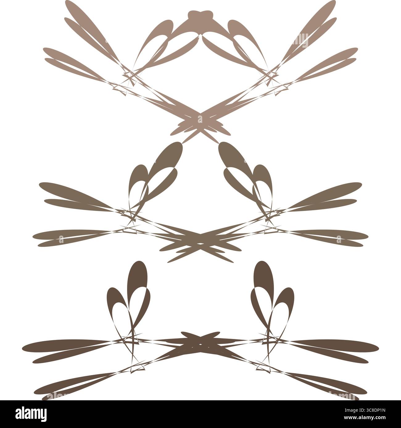 Symbol für Diamanten mit Farbverlauf. Dünne Chevron-Linien. Geometrischer Eckvektor. Blassendes Umrissemblem. EPS 10. Stock Vektor