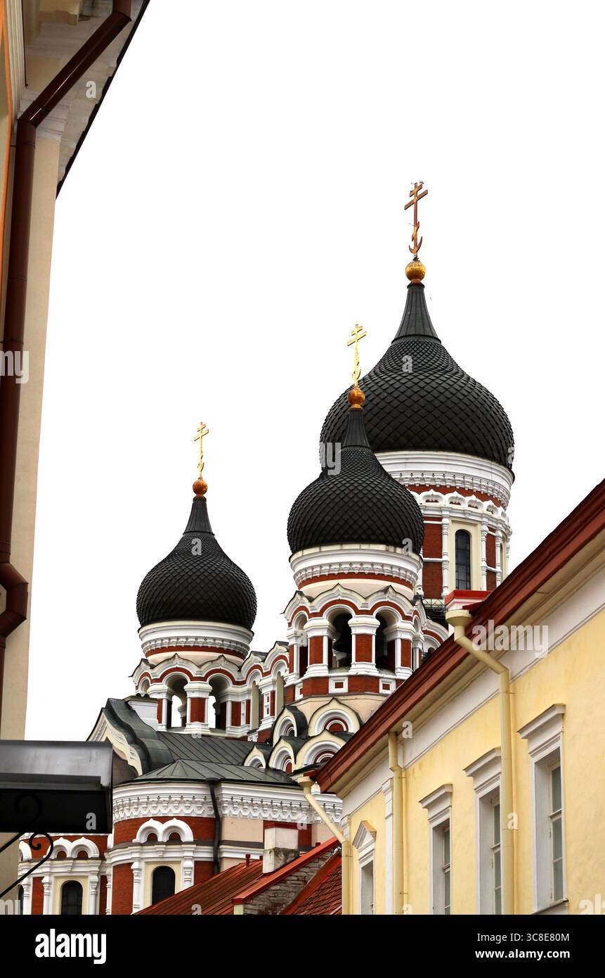 Alexander-Newski-Kathedrale in der Altstadt von Tallinn, eine östlich-orthodoxe Kathedrale im russischen Revival-Stil Stockfoto