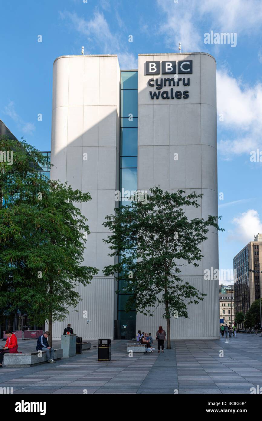 BBC Cymru Wales Gebäude am Central Square, Cardiff City, South Wales, Großbritannien Stockfoto BBC Cymru Wales Gebäude am Central Square, Cardiff City, South Wales, Großbritannien Stockfoto