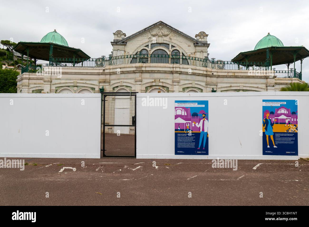 Die Bauarbeiten des Pavillons, Torquay Pavillon, Torquay, Devon, England, UK Stockfoto
