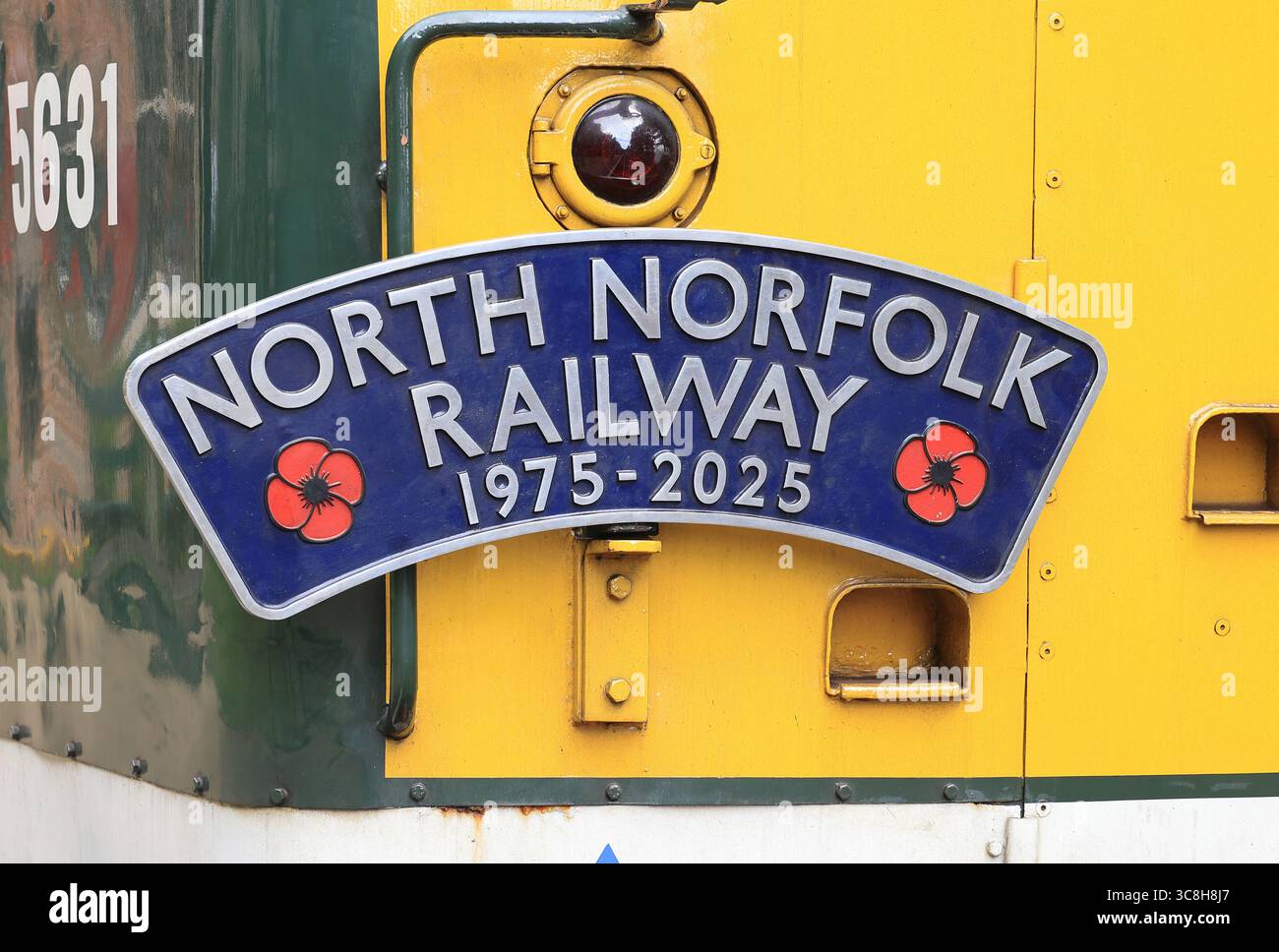Dieselmotor der Poppy Line Norfolk Railway, einer historischen Strecke, die von Sheringham nach Holt an der Küste von North Norfolk führt Stockfoto