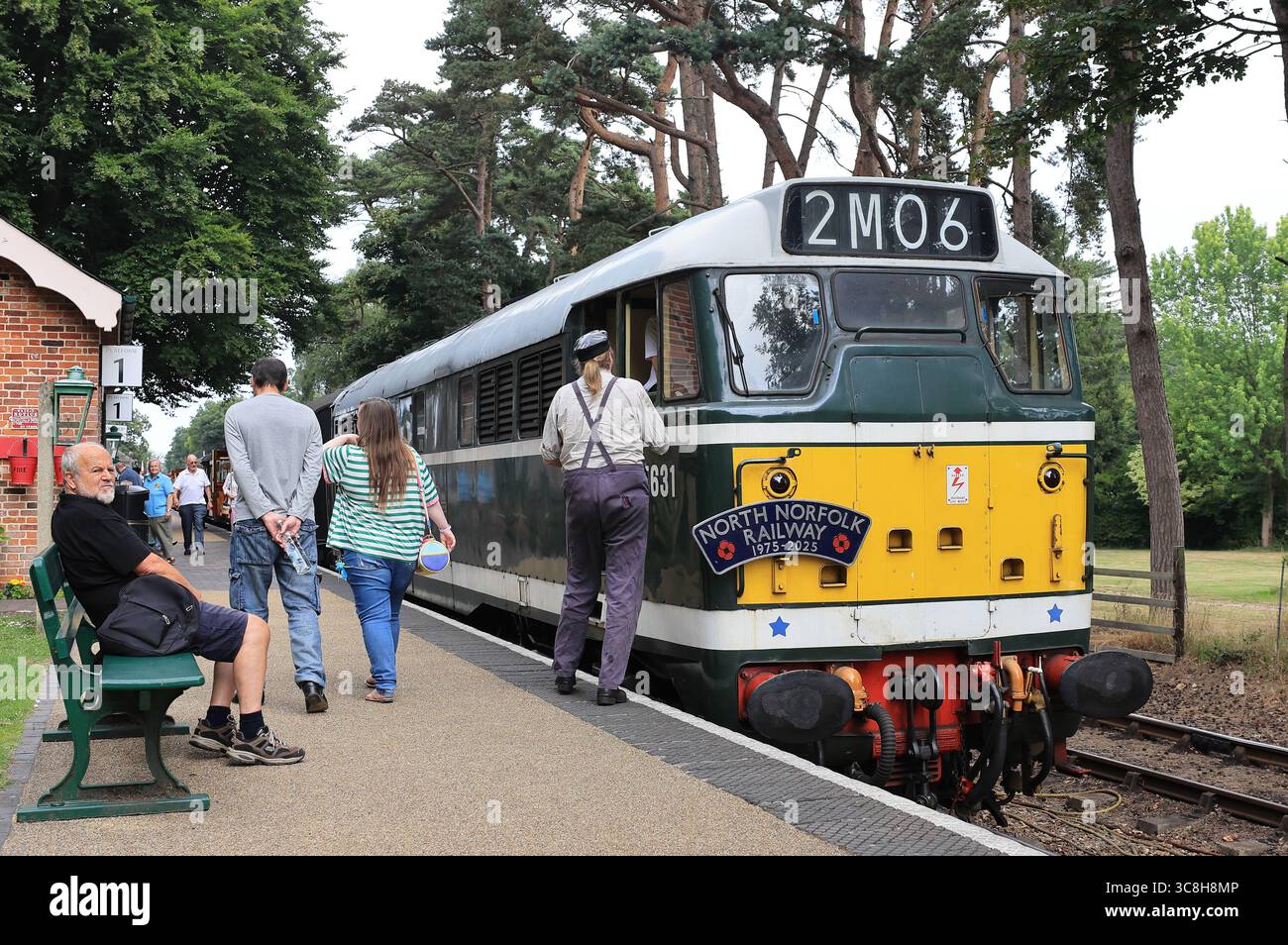 Dieselmotor der Poppy Line Norfolk Railway, einer historischen Strecke, die von Sheringham nach Holt an der Küste von North Norfolk führt Stockfoto