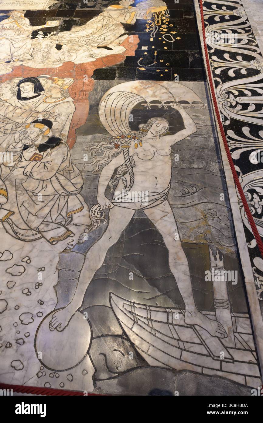 Allegoria del colle della Sapienza, gemalt von Pinturicchio (Entwurf) und Paolo Mannucci (Ausführung), 1505. Diese Szene Stockfoto