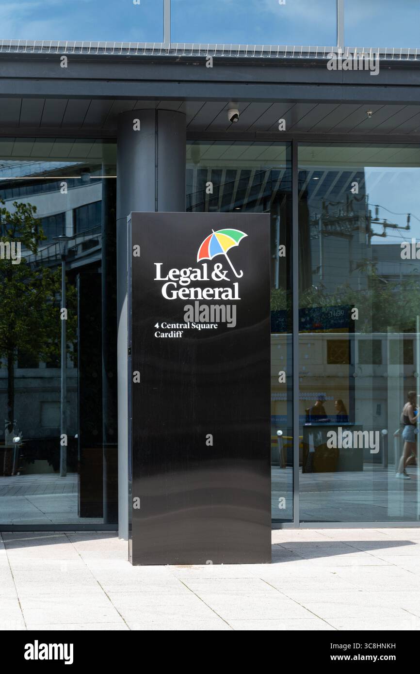 Legal & General (L&G) Niederlassungen des britischen multinationalen Finanzdienstleistungs- und Vermögensverwaltungsunternehmens in Cardiff City, South Wales, Vereinigtes Königreich Stockfoto Legal & General (L&G) Niederlassungen des britischen multinationalen Finanzdienstleistungs- und Vermögensverwaltungsunternehmens in Cardiff City, South Wales, Vereinigtes Königreich Stockfoto