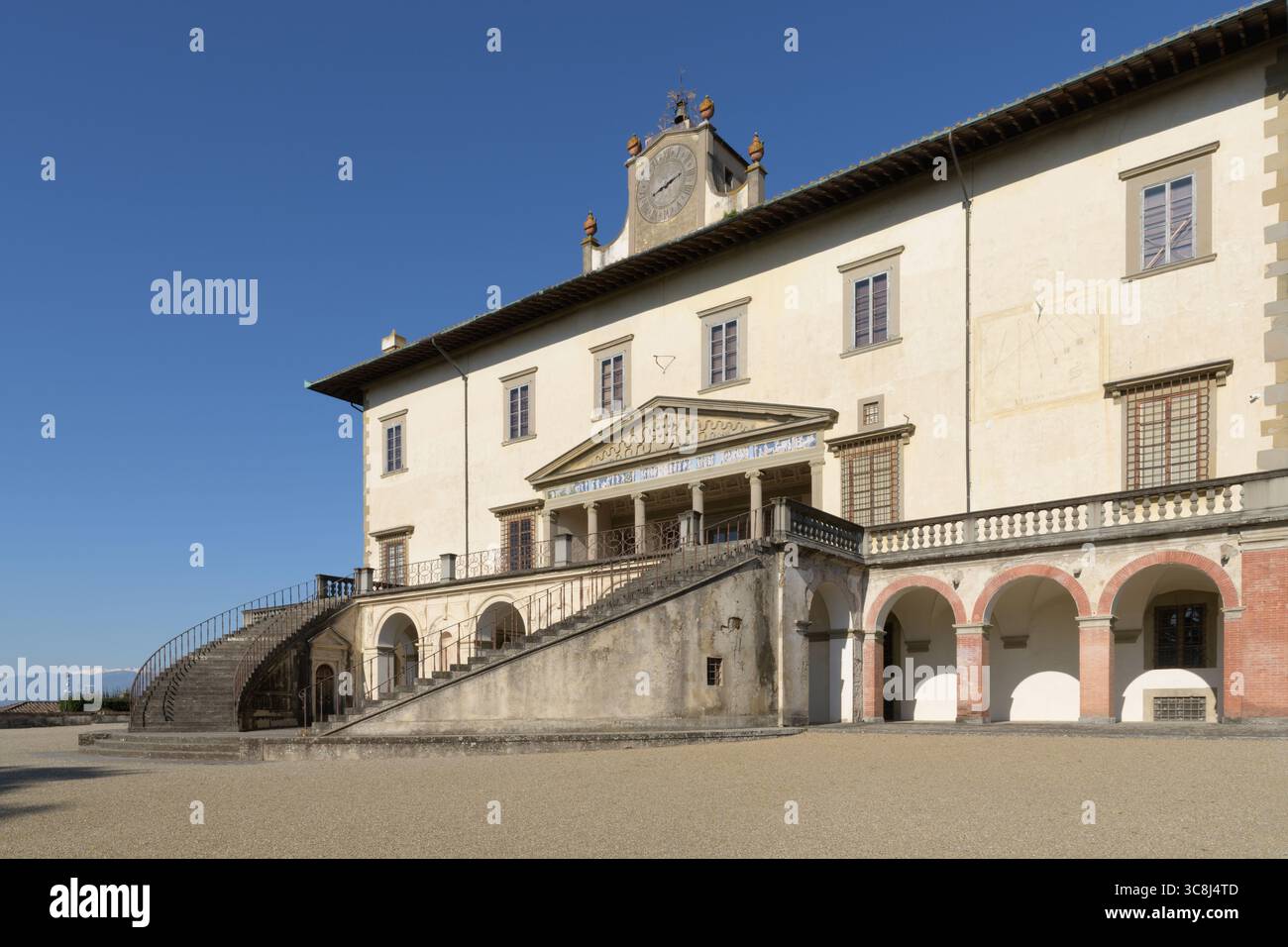 Villa Medicea di Poggio a Caiano (Poggio a Caiano Medici Villa), eine Renaissancevilla von Giuliano da Sangallo in der Toskana, Italien Stockfoto