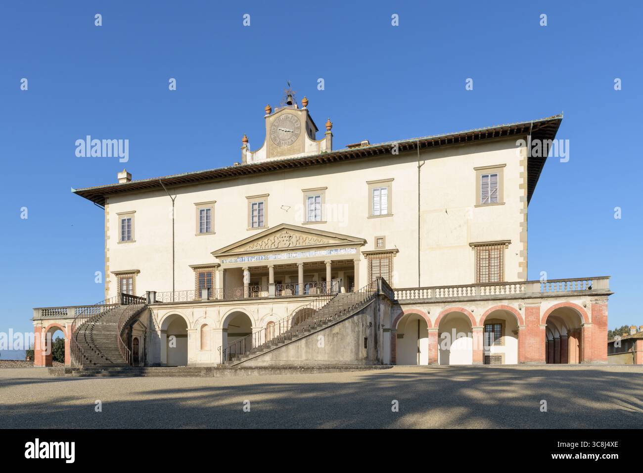 Villa Medicea di Poggio a Caiano (Poggio a Caiano Medici Villa), eine Renaissancevilla von Giuliano da Sangallo in der Toskana, Italien Stockfoto