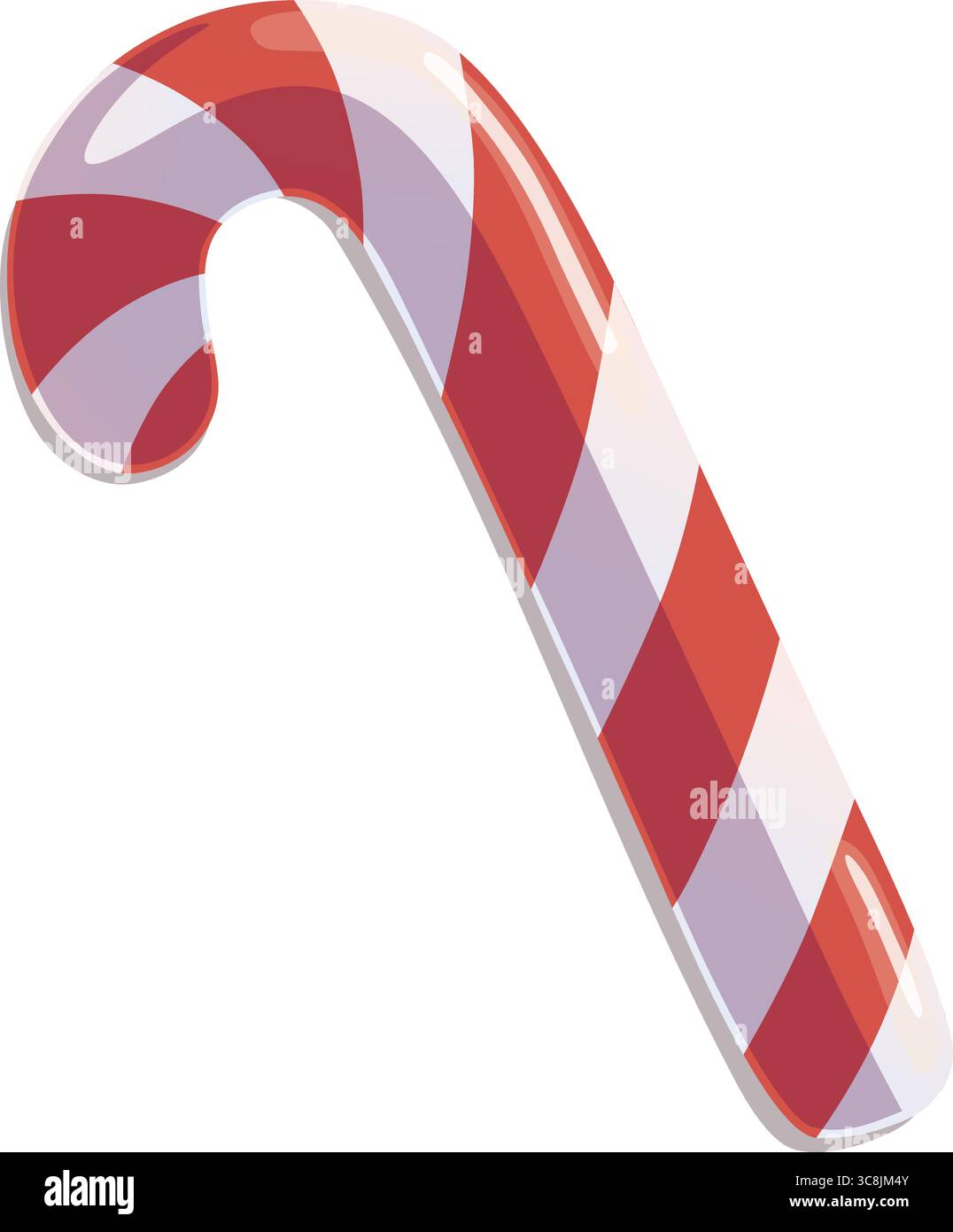 Klassischer roter und weißer Weihnachtszuckerstock lokalisiert auf weißem Hintergrund, Vektor-Illustration Stock Vektor