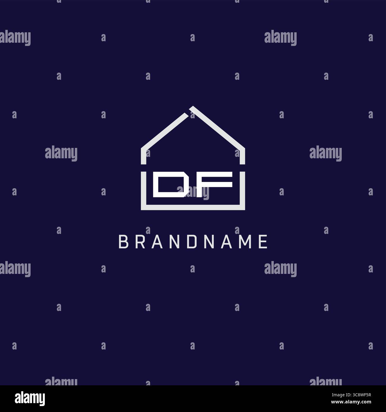 Initial Letter DF Dach Immobilien Logo Design Ideen Vektorgrafik Stock Vektor
