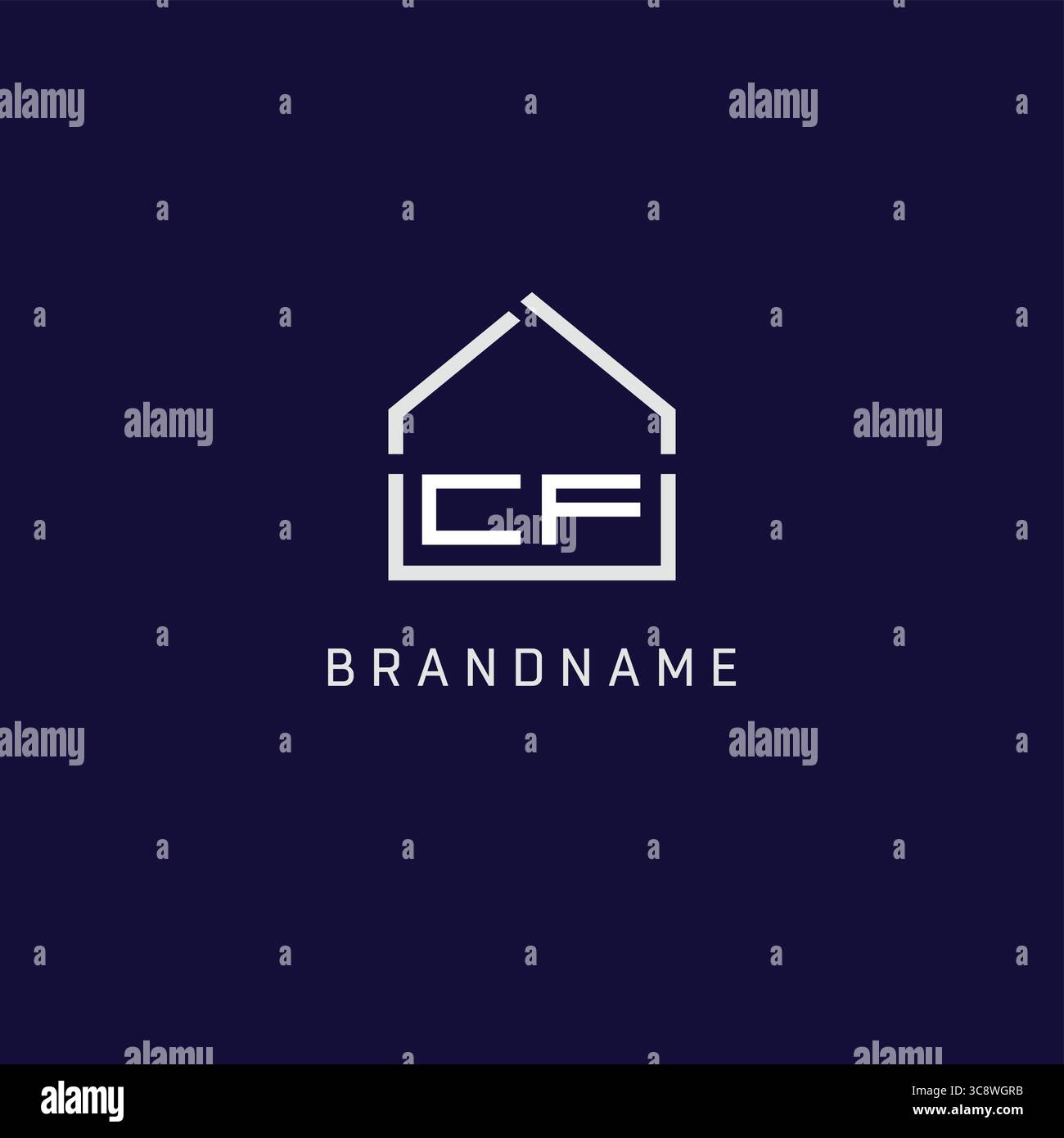 Anfangsbuchstabe CF Dach Immobilien Logo Design Ideen Vektorgrafik Stock Vektor