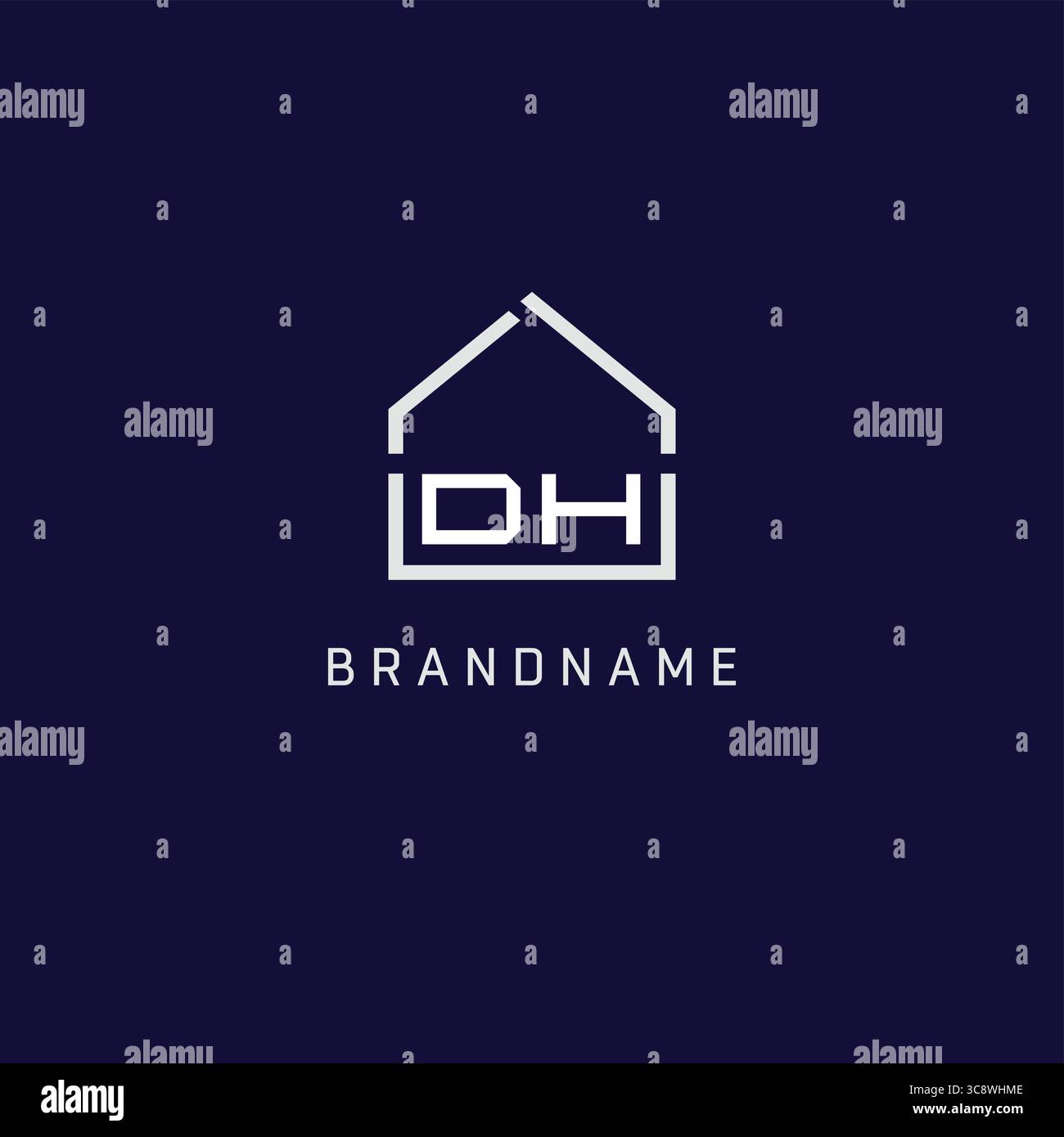 Anfangsbuchstabe DH Dach Immobilien Logo Design Ideen Vektor Grafik Stock Vektor