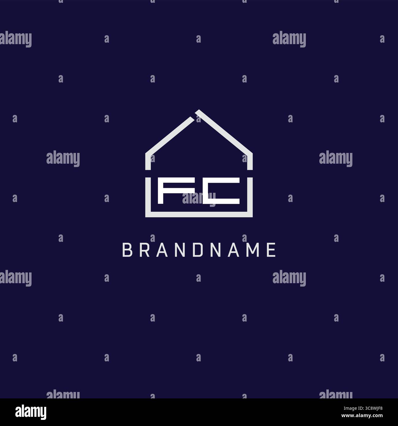 Anfangsbuchstabe FC Dach Immobilien Logo Design Ideen Vektorgrafik Stock Vektor