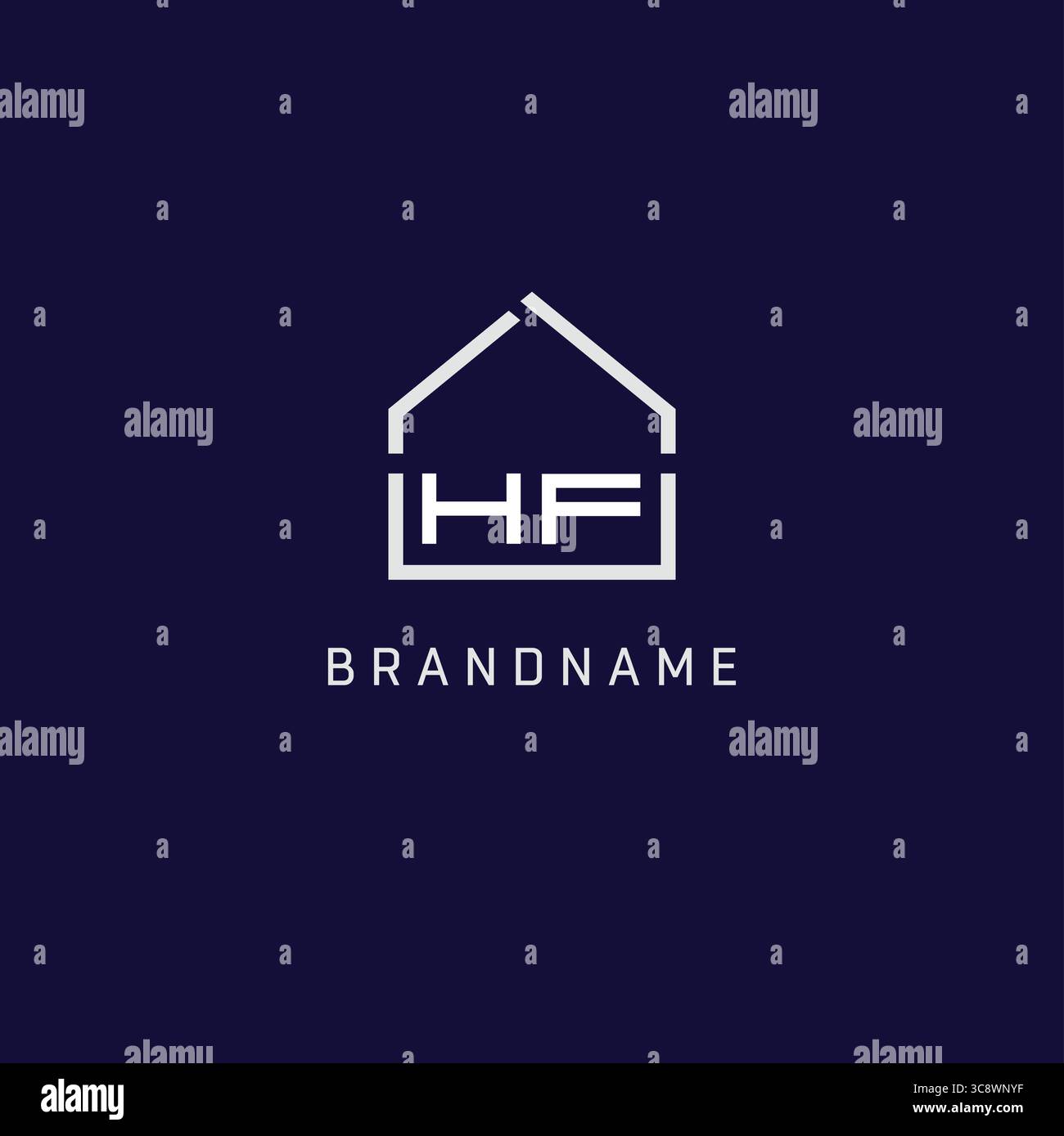 Anfangsbuchstabe HF Dach Immobilien Logo Design Ideen Vektorgrafik Stock Vektor