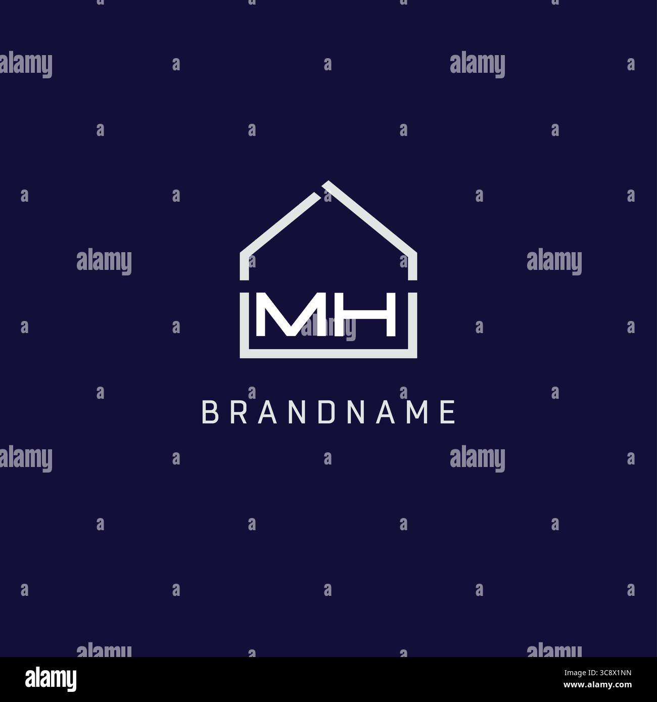 Anfangsbuchstabe MH Dach Immobilien Logo Design Ideen Vektor Grafik Stock Vektor