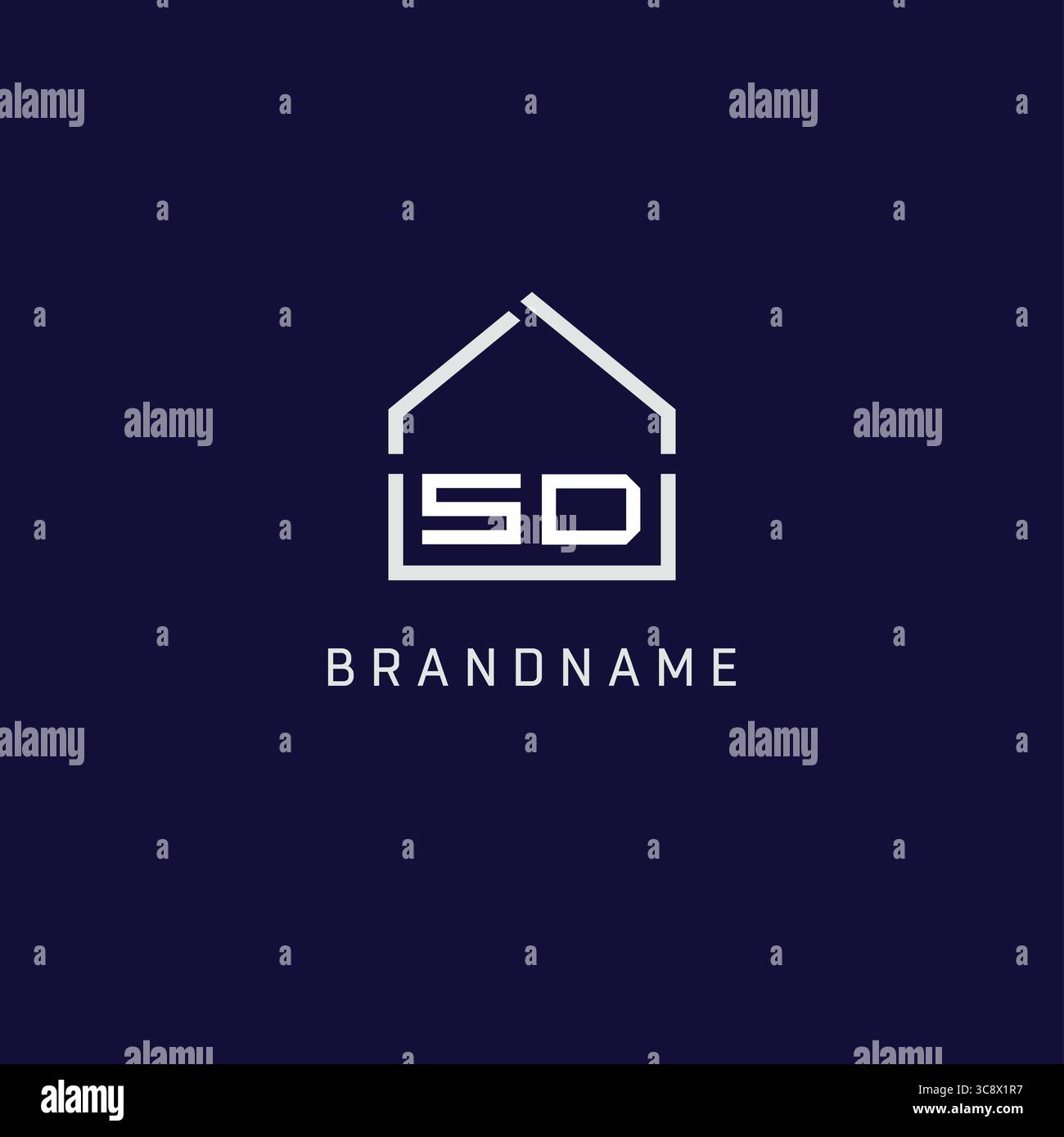 Anfangsbuchstabe SD Dach Immobilien Logo Design Ideen Vektor Grafik Stock Vektor