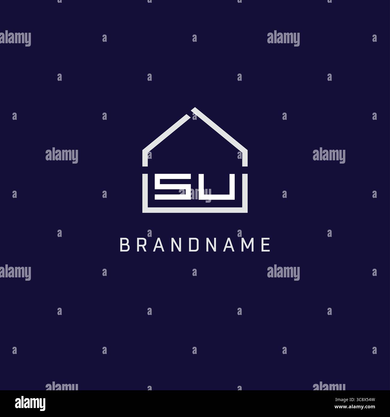 Initial Letter SU Dach Immobilien Logo Design Ideen Vektorgrafik Stock Vektor