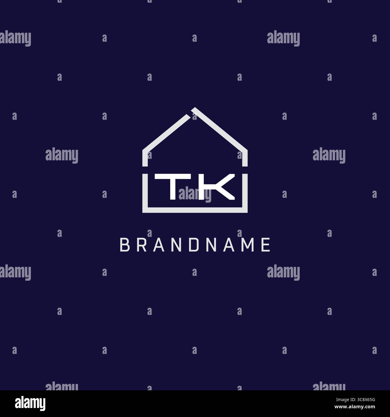 Anfangsbuchstabe TK Dach Immobilien Logo Design Ideen Vektor Grafik Stock Vektor