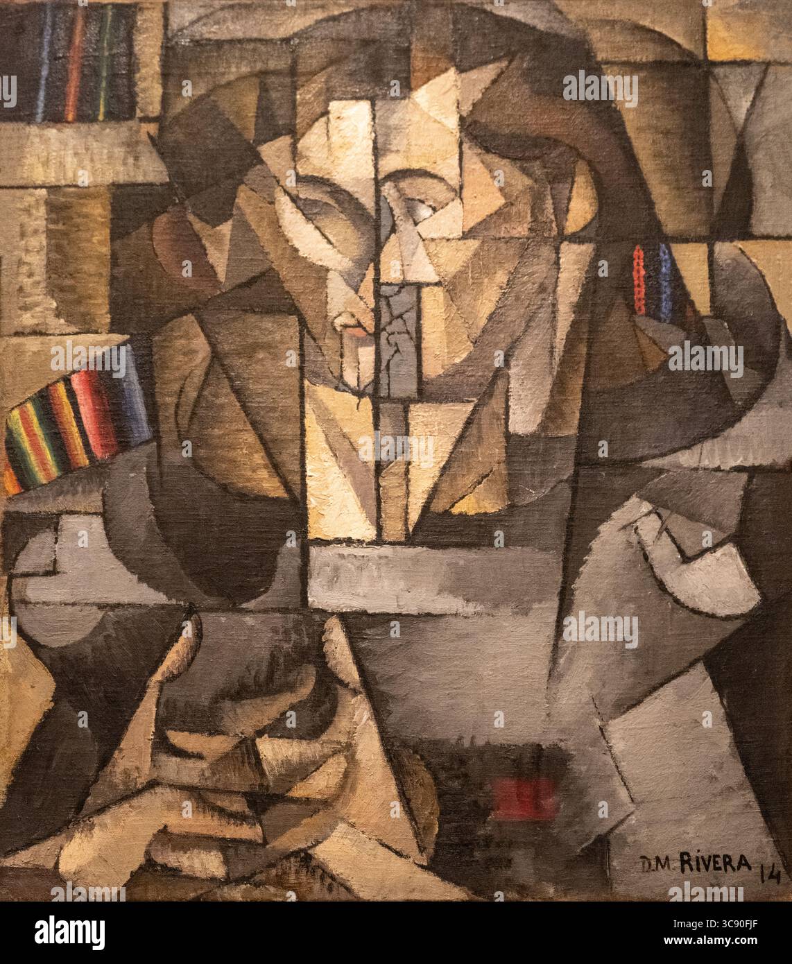 Gemälde namens junger Mann in einem grauen Pullover, Jasques Lipchiz von Diego Rivera im MOMA Art Museum in New York Stockfoto