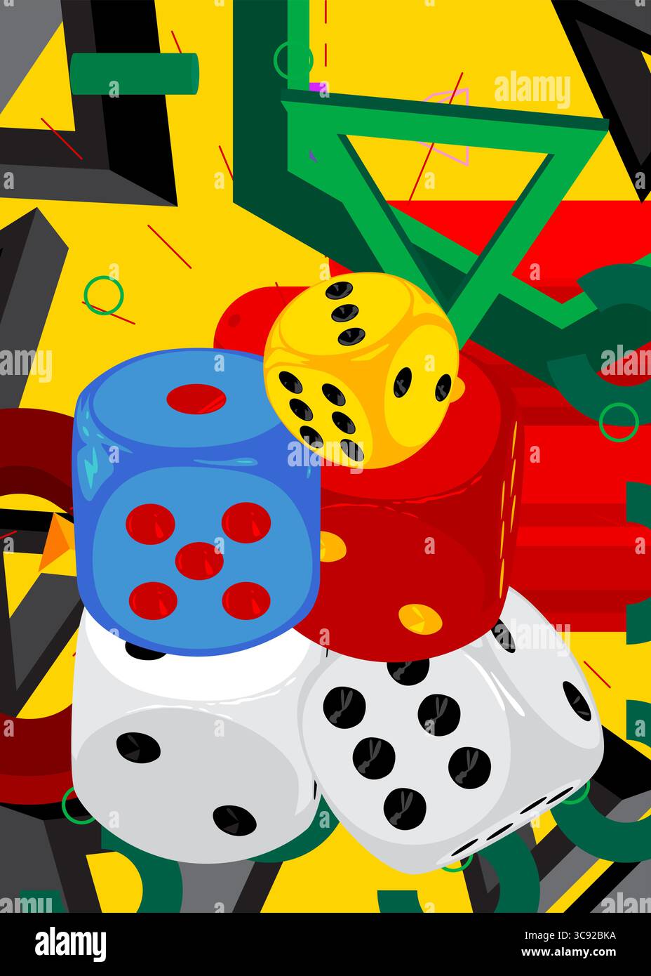 Würfel geometrische Grafik Retro-Thema Hintergrund. Minimale geometrische Elemente. Vintage abstrakte Formen Vektor-Illustration. Stock Vektor