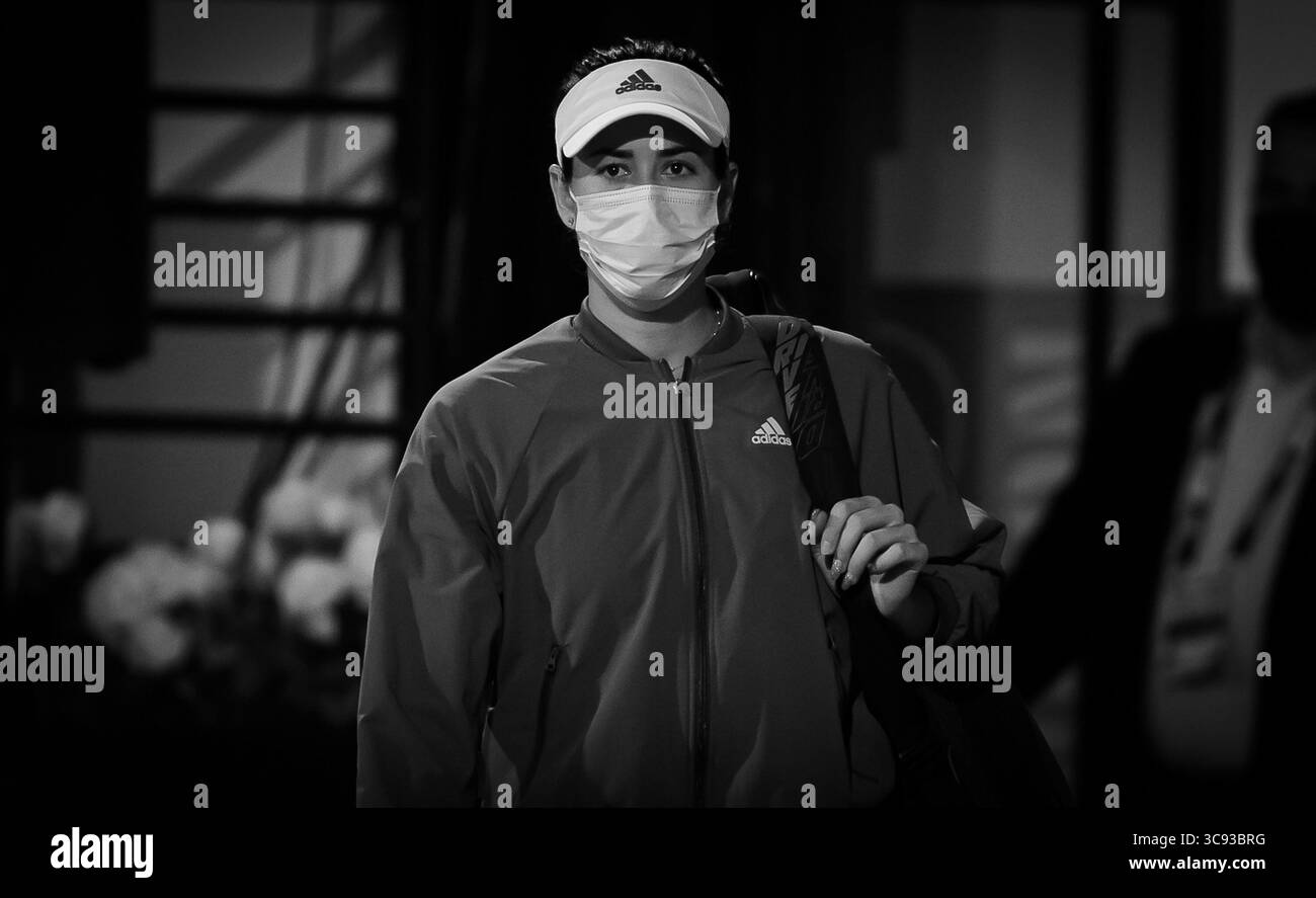 März 2021, DUBAI, VEREINIGTE ARABISCHE Emirate: Garbine Muguruza aus Spanien vor dem Viertelfinale bei den Dubai Duty Free Tennis Championships 2021 WTA 1000 (Credit Image: © Rob Prange/AFP7 via ZUMA Wire) Stockfoto