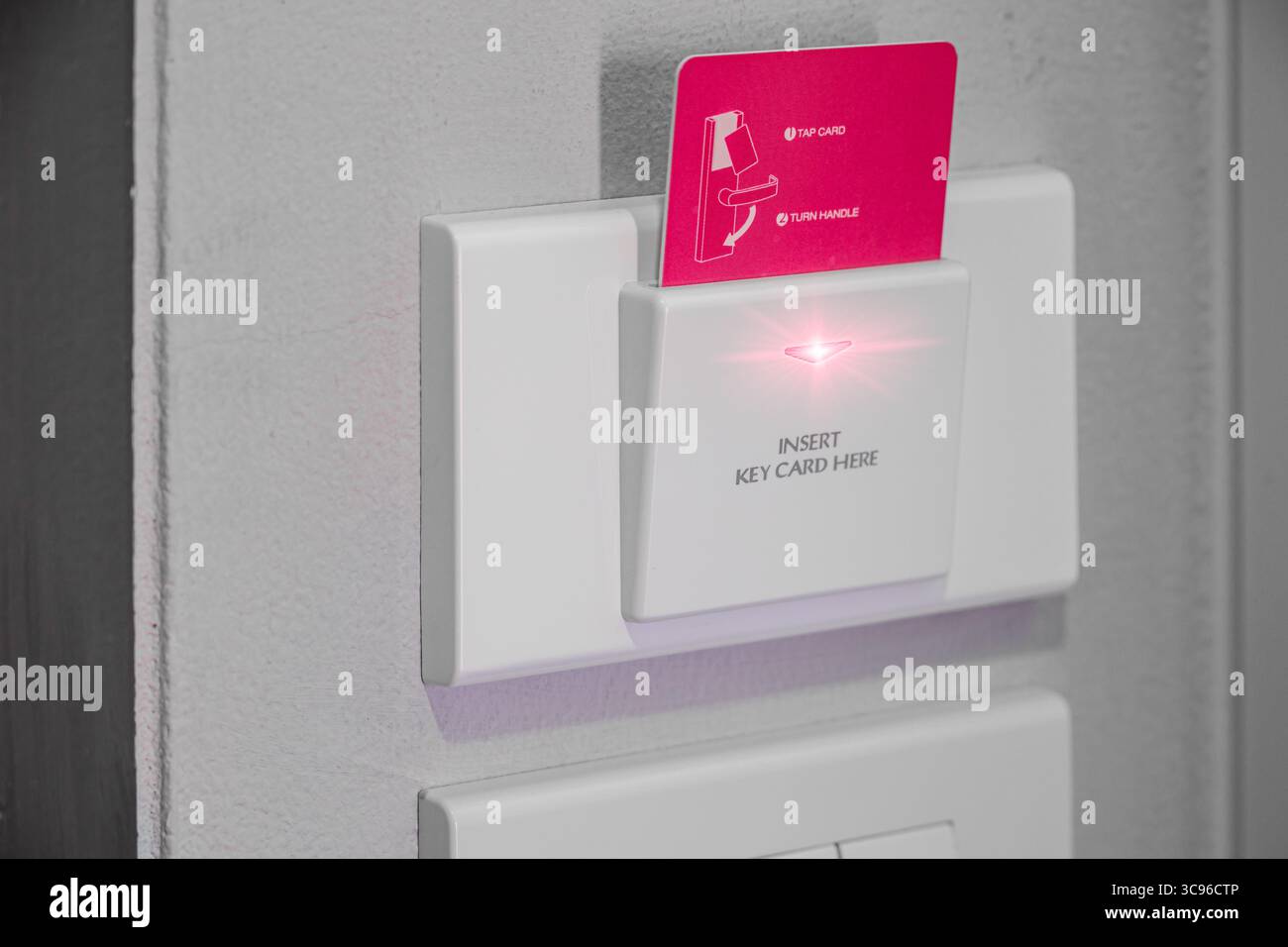 Schließsystem der Hoteltür, Smart Card mit IC-Chip-Haussicherheit und Stromsystem Stockfoto