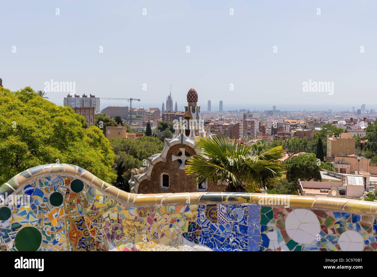 Parque Güell, entworfen von Antoni Gaudi, Barcelona, Spanien Stockfoto