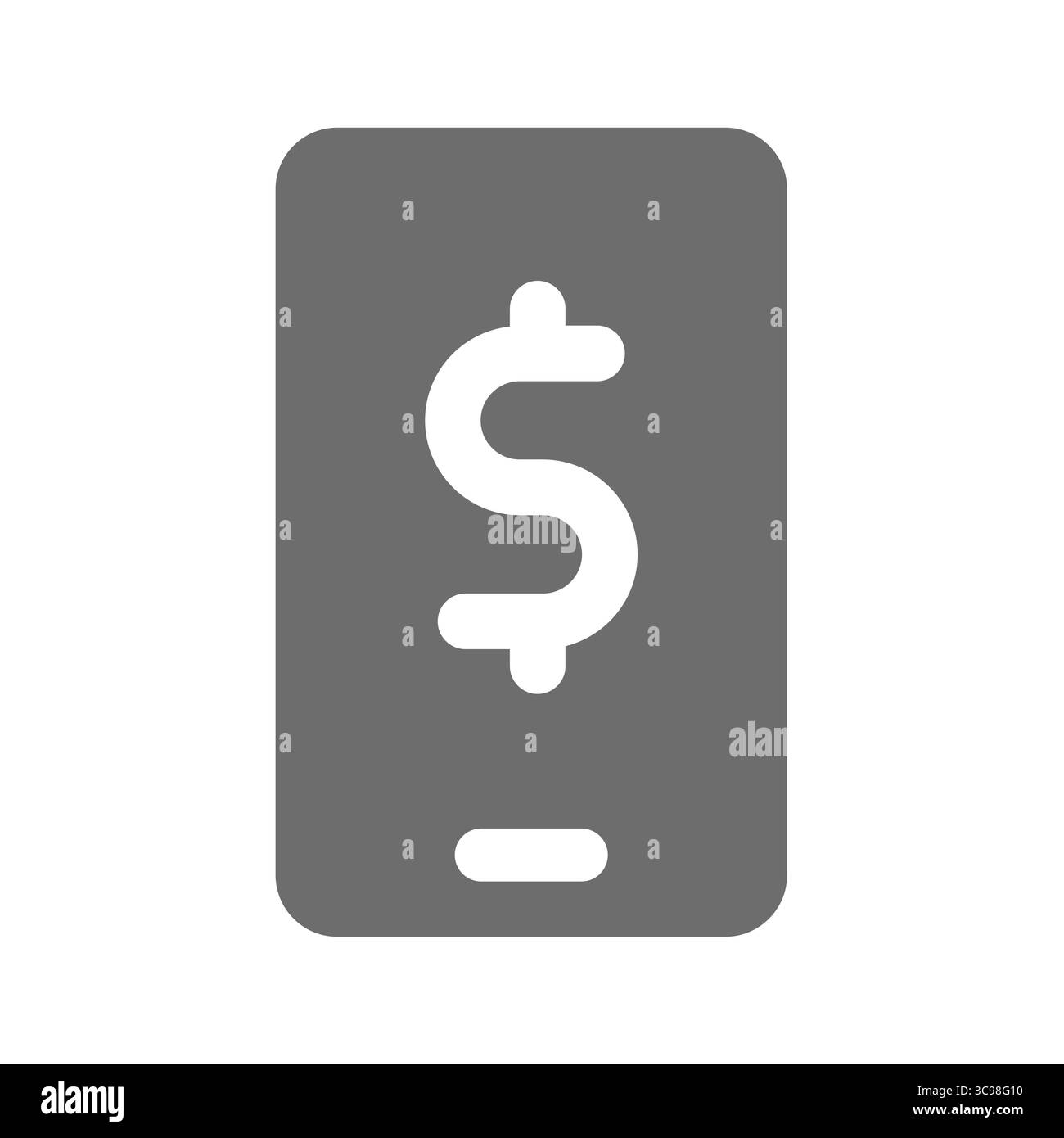 Zahlen und Bezahlen mit Telefonvektorsymbol. Smartphone- und Mobile-Banking-Symbol. Stock Vektor