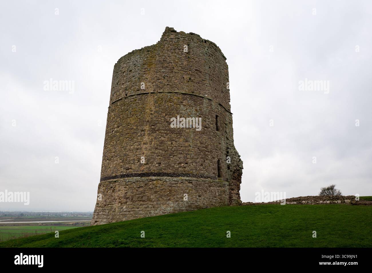 Leigh-on-Sea England Großbritannien Essex an der Meeresbucht Boote Ruinen graue Tage Hadleigh Castle Stockfoto