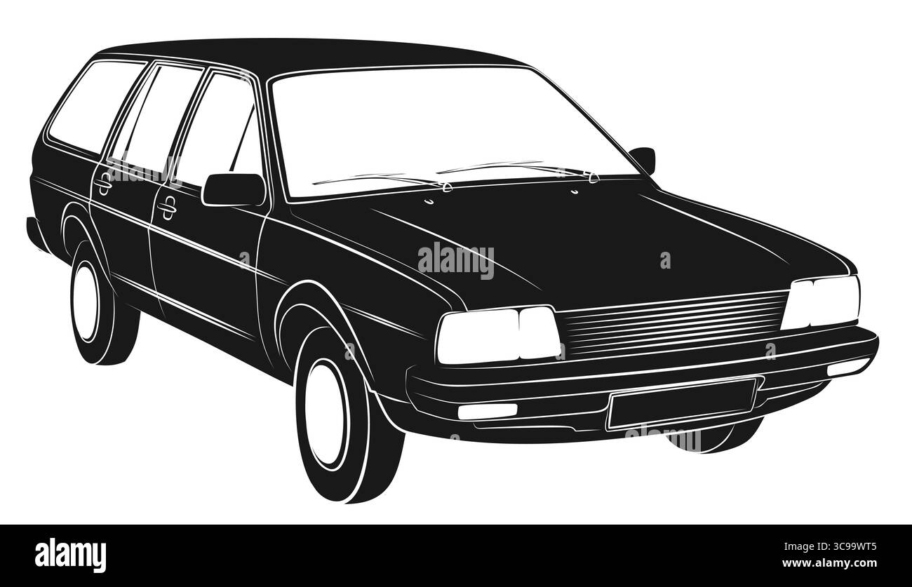Die Skizze eines alten Personenkraftwagens. Stock Vektor