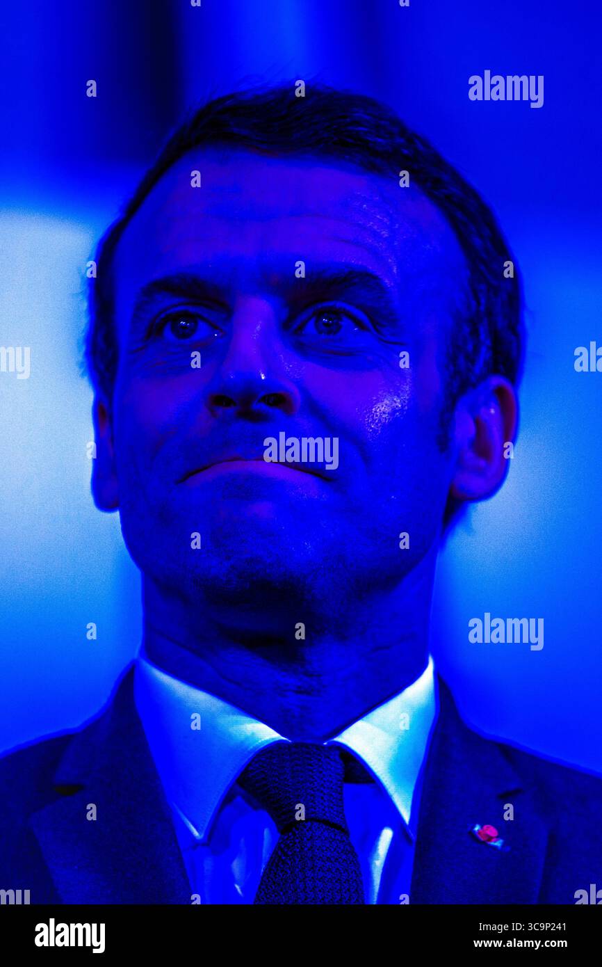 17. Dezember 2020, Paris, Frankreich: PORTRÄTKUNST: Emmanuel Macron wurde bei COVID-19 positiv getestet. (Bild: © Sadak Souici/ZUMA Press Wire) Stockfoto