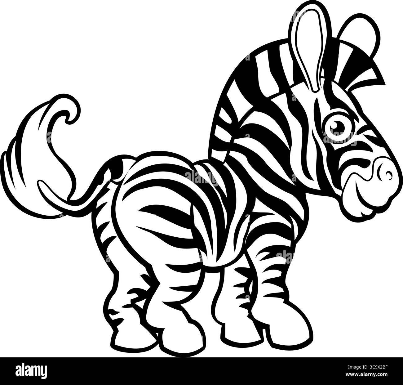 Zebra Cartoon Charakter Safari Tier Illustration Stock Vektor
