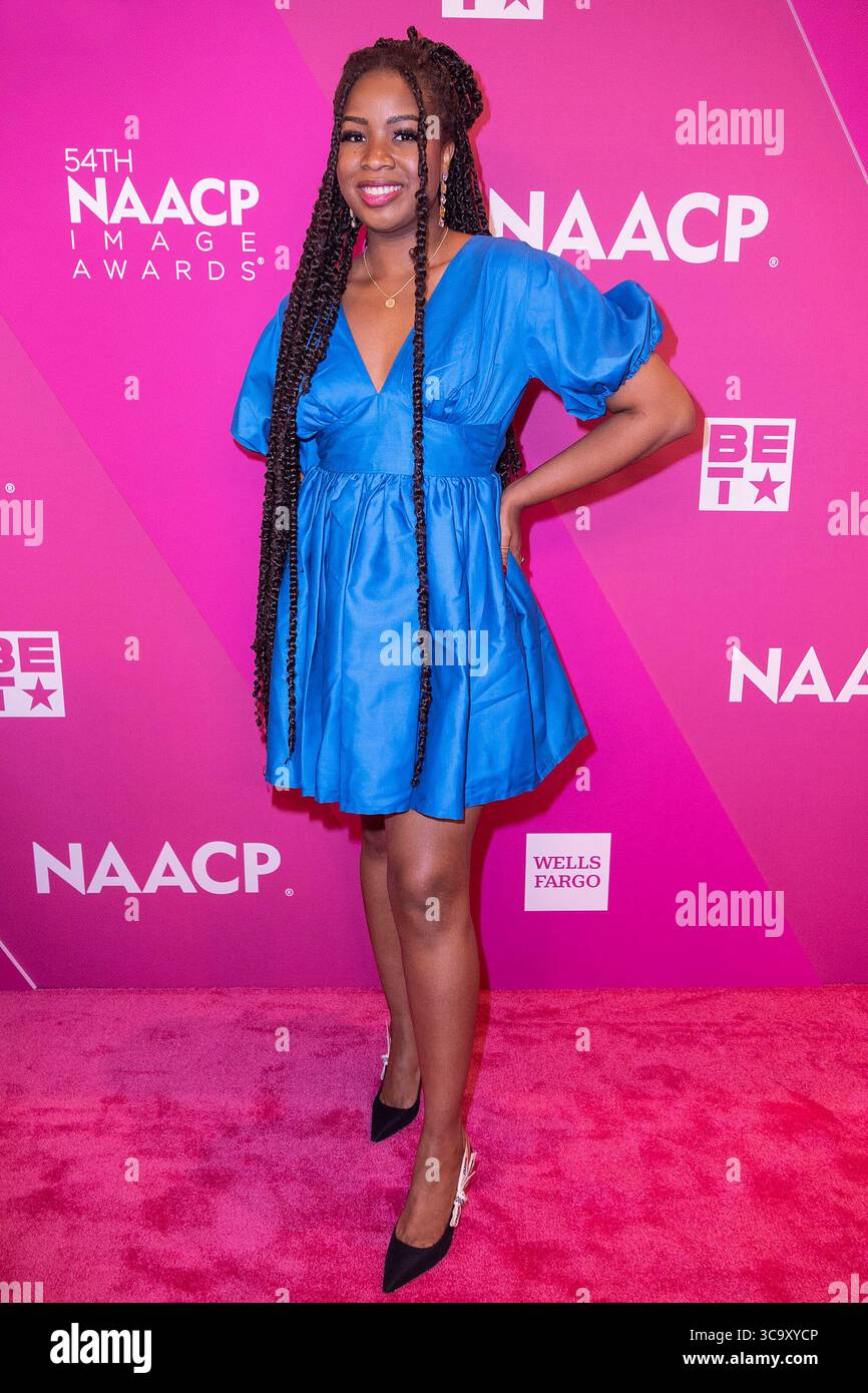4. Februar 2023, Century City, Kalifornien, USA: Vanessa Mbonu auf dem roten Teppich des 54. NAACP Image Awards – Nominees Luncheon am Samstag, 4. Februar 2023 im Fairmont Century Plaza in Century City, Kalifornien. JAVIER ROJAS/PI (Foto: © Prensa Internacional Via ZUMA Press Wire) Stockfoto