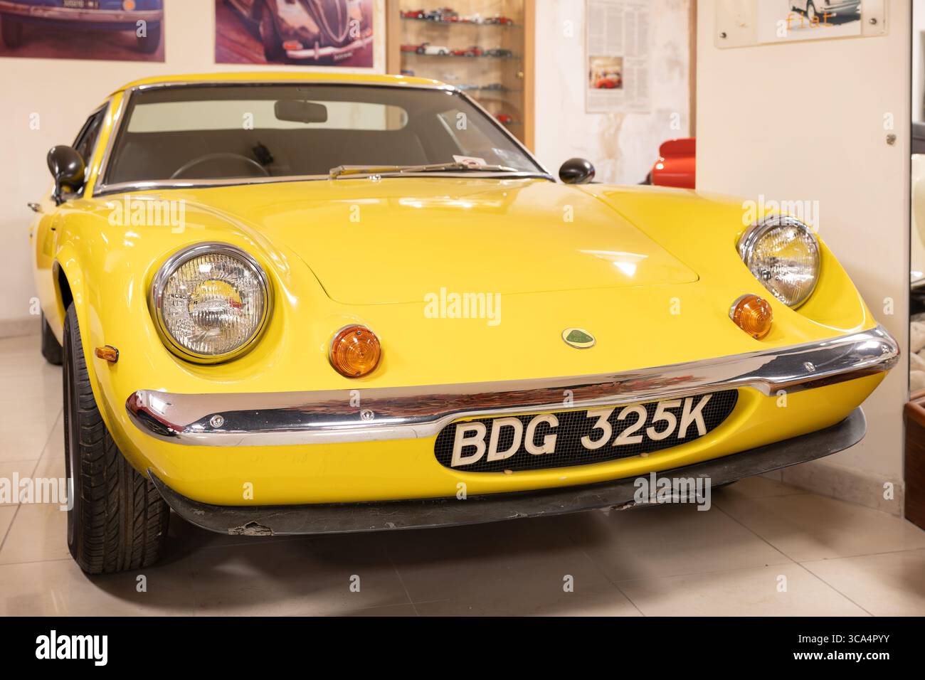 1971 lotus Europa im Malta Classic Car Museum, Saint Paul's Bay, Malta. Stockfoto